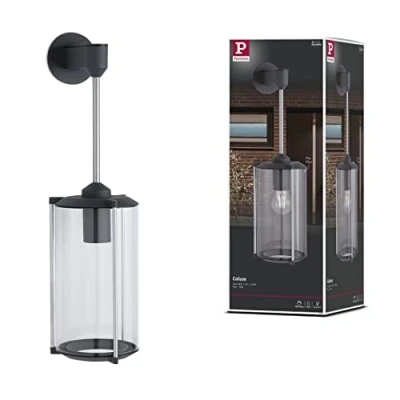 Image of Paulmann 94281 Outdoor Wall luminaire classik Round max. 60 watts Lighting Grey Garden Glass Exterior E27