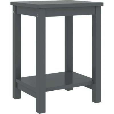 Image of vidaXL Bedside Cabinet Dark Grey 35x30x47 cm Solid Pinewood