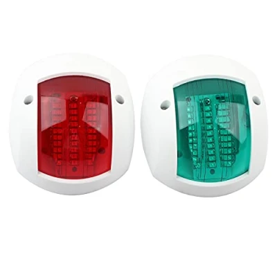 Image of EBTOOLS Navigation Lights Replacement for Boats,Pair of Signal Lamp Spherical Red Green LED Waterproof Boat Light DC12V 24V 3W(White)