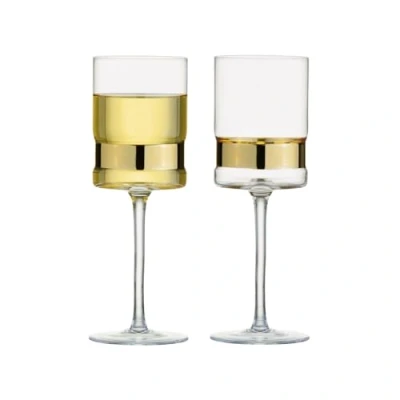 Image of Anton Studios Set of 2 SoHo Wine Glasses Gold