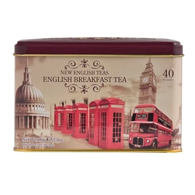Image of New English Teas Vintage London Tea Tin with 40 Breakfast teabags