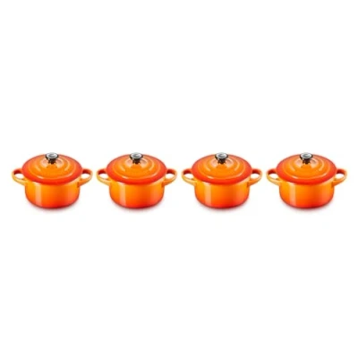 Image of Le Creuset Serving Pan / Mini Casserole 4 pieces Signature Orange Red ø 10 cm 250 ml