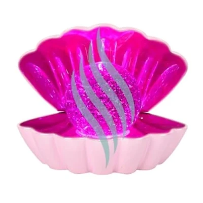 Image of Dnaaz Pink Pearl Colour LED Clam wt Glitter Sea Shell Changing Lamp