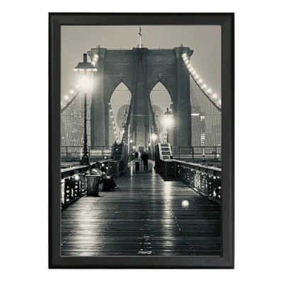 Image of Albyco Picture Frame A4 Easy Click System Photo Frame, Poster Format 21 x 29.7 cm Thickness of 20 mm Colour: Black Metal