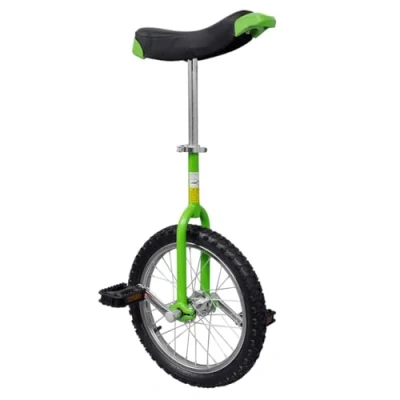 Image of vidaXL Adjustable Unicycle 16 Inch Green Balance Exercise Fun Bike Fitness