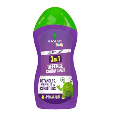 Image of Head lice repellent conditioner kids detangle hair natural Defence with tea tree oil 3 in 1 detangles repels and conditions 300ml.