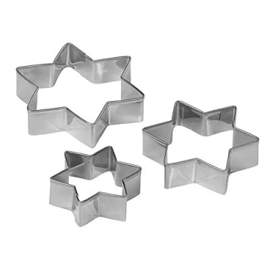 Image of Tala Stainless Steel Star Design Cookie Cutters, Set of 3 Cutters in different sizes