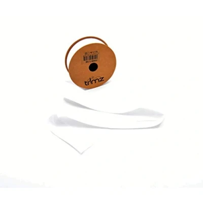 Image of Trimz Poly Cotton Bias Binding, Polyester, White, 5m Reel