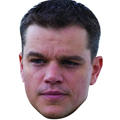 Image of FoxyPrinting Matt Damon Celebrity Cardboard Party Face Mask Fancy Dress