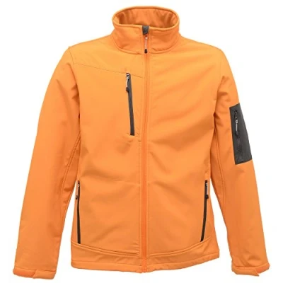 Image of Regatta Men&#039;s Arcola Softshell Jacket Jacket, Multicoloured (Sun Orange/Seal Grey), X Large (Manufacturer Size:XL)