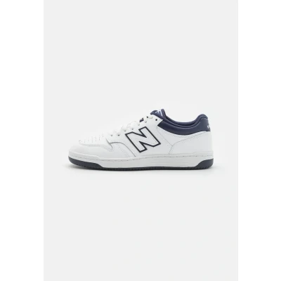 Image of New Balance 480L Unisex Walking trainers, Size: 9, White/blue Leather
