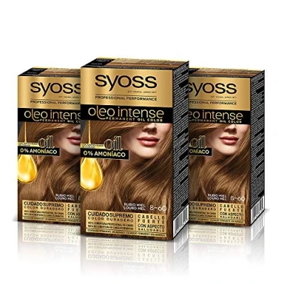 Image of Syoss Oleo Intense Permanent Intensive Oil Color 8 60 HONEY BLONDE ( 3er Pack )