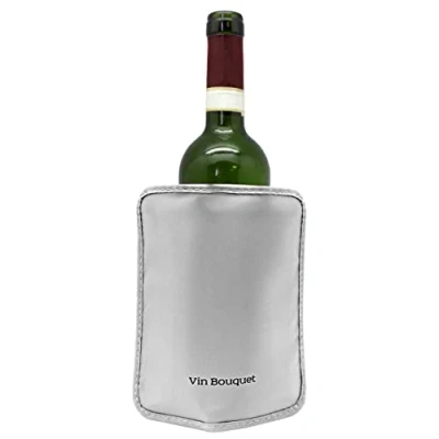 Image of Vin Bouquet FIE 053 Silver cooler bag with elastic. Easily adapts to different bottles