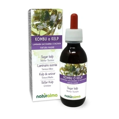 Image of Sugar kelp or Kombu (Laminaria saccharina L. digitata) Thallus (Seaweed) Alcohol Free Mother Tincture Naturalma Liquid Extract Drops 120 ml Food Supplement Vegan
