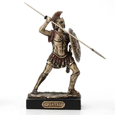 Image of Veronese Design 4 7/8&quot; Spartan Warrior Miniature Figurine Hand Painted Resin Statue