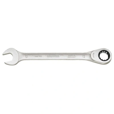 Image of GEDORE Open ended spanner with ring ratchet, AF 22 mm, Flat, Bi hex, UD profile, Spanner, 7 R
