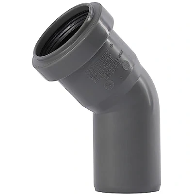 Image of Ostendorf K12991 001 Bogen f. Abflussrohr Elbow for Drain Pipe HT 40/45GR, Gray, 45 Grad