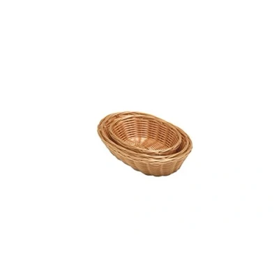 Image of Genware NEV PWB 7OV Oval Basket, PolyWicker, 7&quot; x 5&quot; 2&quot;