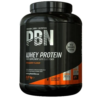 Image of PBN Premium Body Nutrition Whey Protein 2.27kg Strawberry, New Improved Flavour
