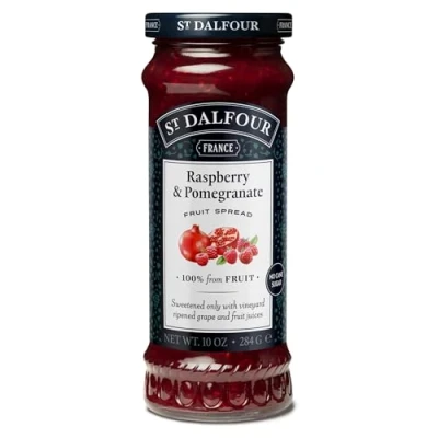 Image of St. Dalfour Fruit Spread 100% Natural Jam Red Raspberry &amp; Pomegranate 10 oz.