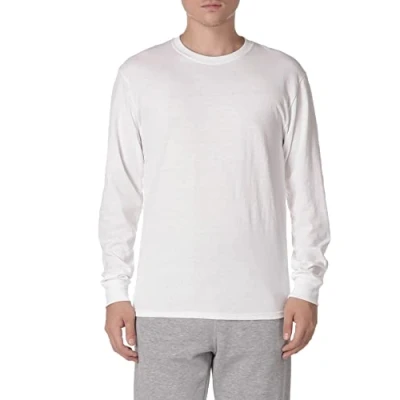 Image of Jerzees Men&#039;s Adult Long Sleeve Tee, White, X Large