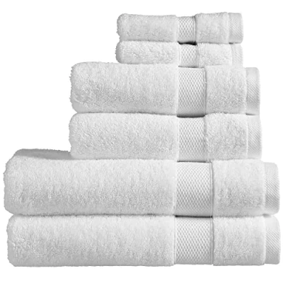 Image of Christy Refresh Bath Towel Set of 6 2 Hand Face Quick Dry Tonal and Stylish Soft Absorbent Bathroom Towels 100% Cotton 550GSM Machine Washable White