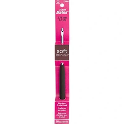 Image of Susan Bates Silvalume Soft Handle Aluminum Crochet Hook 5.5&quot; Size F5/3.75Mm