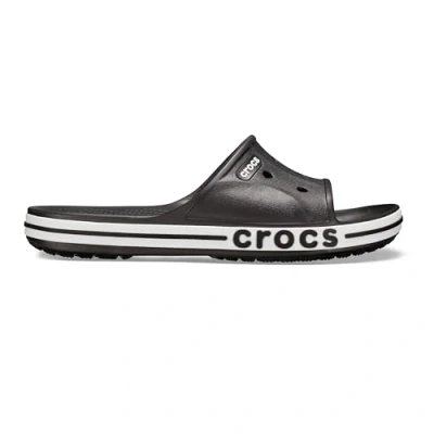 Image of Crocs Unisex Bayaband Slide Sandal, Black White, 5 UK Men/ 6 Women