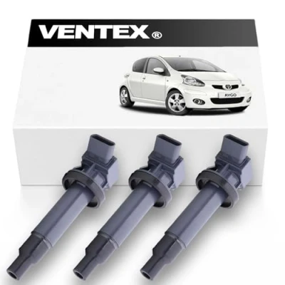 Image of VENTEX® Ignition Coil Pack VXS1705 x3 compatible with Toyota Aygo Yaris Citroen C1 Peugeot 107