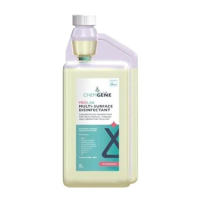 Image of Chemgene MedLab Multi Surface Disinfectant concentrate High Level Cleaning &amp; Disinfection of Hard Surfaces Fragrance Free 1 Litre