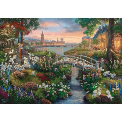 Image of Schmidt 59489 Thomas Kinkade: Disney 101 Dalmations Jigsaw Puzzle (1000pc), Colourful