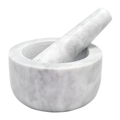 Image of NERTHUS FIH 896 White Marble Mortar Sturdy and Easy to Clean