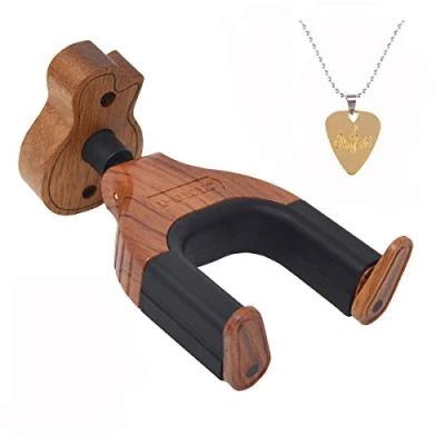 Image of Guitar Wall Mount Hangers,Hooks,Holder, Auto Lock Hanger,with 1Pcs picks Necklace,for Acoustic,Electric, Classical,Bass Stand,Guitar Accessories