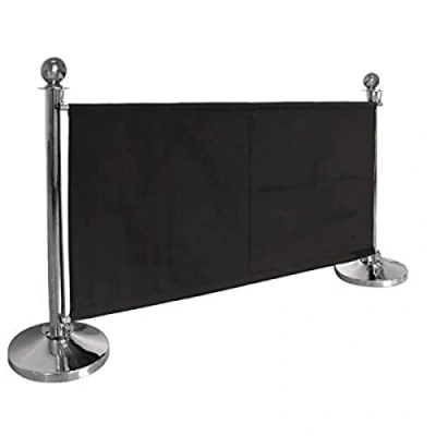 Image of Bolero Black Canvas Barrier Polyester Banner with Rigid Poles