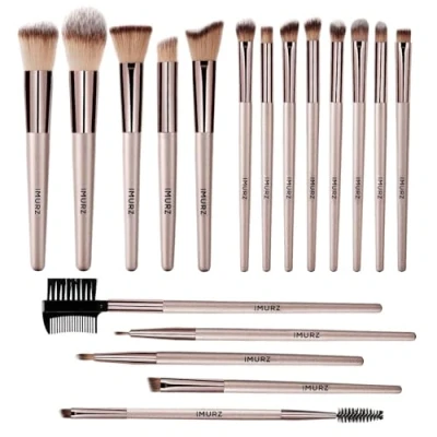 Image of Makeup Brushes, Professional Make Up Brushes Set Foundation Face Brush Kabuki eye Set, 18 pcs Gold