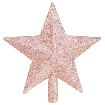Image of SULOLI Christmas Tree Star Rose Gold,Rose Gold Topper Decorations for Xmas