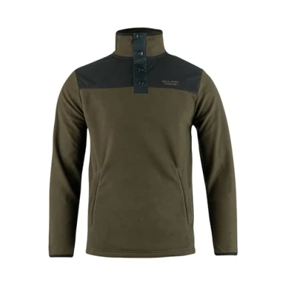 Image of JACK PYKE Snap Neck Long Sleeve Thermal Fleece Top Dark Olive XXXL