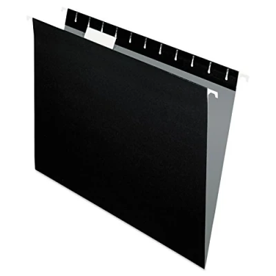 Image of Pendaflex Recycled Hanging Folders, Letter Size, Black, 1/5 Cut, 25/BX (81605)