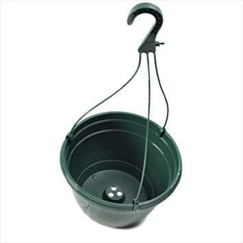 Image of 25CM Green Plastic Hanging Baskets/Planters (x3)