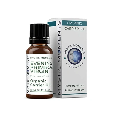 Image of Mystic Moments Organic Evening Primrose Virgin Carrier Oil 10ml Pure &amp; Natural Perfect for Hair, Face, Nails, Aromatherapy, Massage and Dilution Vegan GMO Free