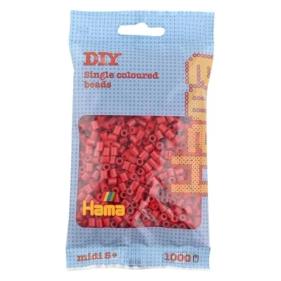 Image of Hama Beads Bag Approx. 1000 Midi Fuse Mosaic Decoration Arts &amp; Craft for Creative Children Ages 5+ Dark Red