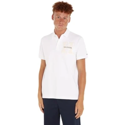 Image of Tommy Hilfiger Men&#039;s Boucle H Embro Reg Polo Mw0mw34771 S/S Polos, White (White), XXL