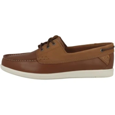 Image of Clarks Men&#039;s Bratton Boat Shoes, Dark Tan, 7.5 UK