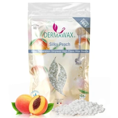 Image of Dermawax Silky Peach HYPOALLERGEN COLOPHONIUM FREE WAX Beads for Hair Removal Sensitive Skin Brazilian Waxing Face Legs Intimate Armpit Depilation without STRIPS Made in FRANCE 800g