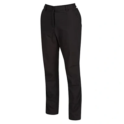 Image of Regatta Women Fenton Water Repellent And Wind Resistant Softshell Short Leg Trousers Black, Size 12
