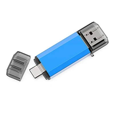Image of KALSAN 128GB USB Flash Drive, Type C Dual Disk(USB A 3.0/Type 3.0), High Speed Thumb Drive Pen for Smartphones, Tablets, PC, New MacBook Blue