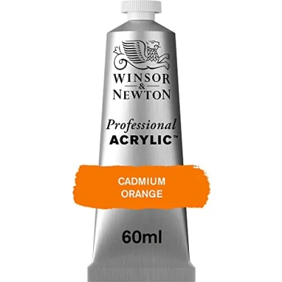 Image of Winsor &amp; Newton Professional Acrylic Paint, Cadmium Orange, 60 ml Tube
