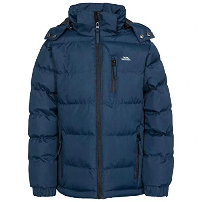 Image of Trespass Tuff Boys’ Padded Windproof Jacket, Navy Blue, 5 6 Years