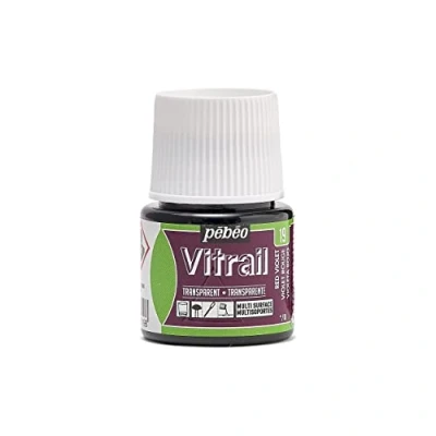 Image of Pebeo Vitrail Stained Glass Effect Paint 45 Milliliter Bottle, Red Violet,Red Violet, 050 019