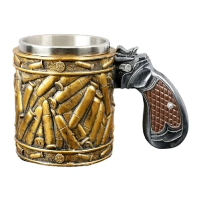 Image of Gun Shaped Stainless Steel Western Beer Mug Souvenirs Suitable for Collecting